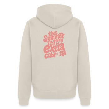Diesen Sommer... - Unisex Premium Bio Zip Hoodie - Beige - Hinten - Thijin (182cm)