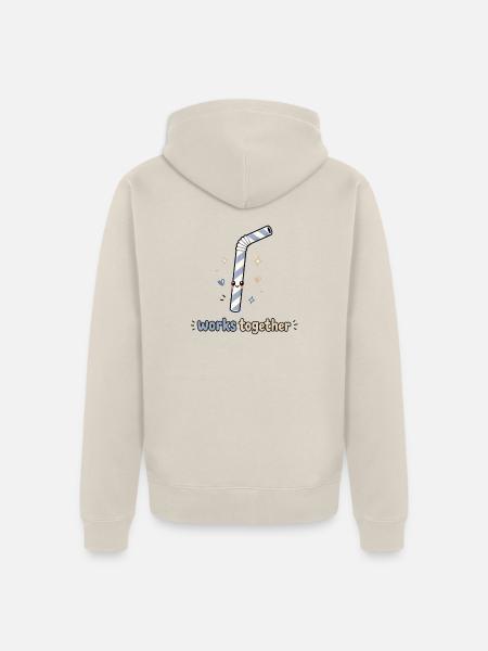 Partnerlook - 2 von 2 - Strohhalm - Unisex Premium Bio Zip Hoodie - Beige