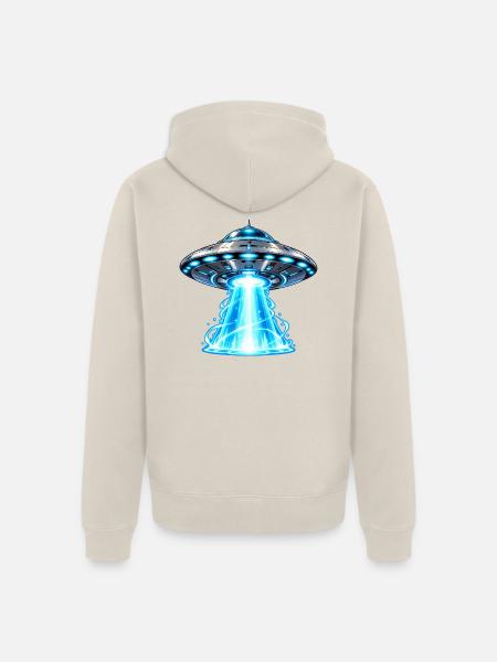 Blaue Begegnung - Unisex Premium Bio Zip Hoodie - Beige