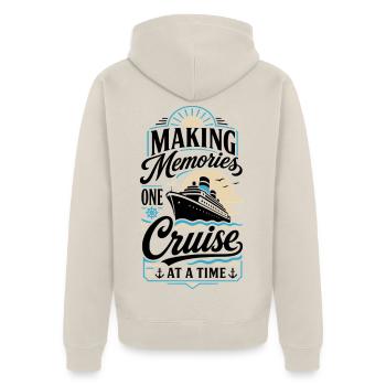 Making Memories One Cruise at a Time - Unisex Premium Bio Zip Hoodie - Beige - Hinten - Thijin (182cm)