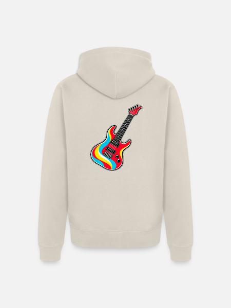 Bunte E-Gitarre - Unisex Premium Bio Zip Hoodie - Beige