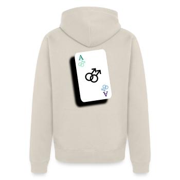 Ace der Schwulen - Unisex Premium Bio Zip Hoodie - Beige - Hinten - Thijin (182cm)