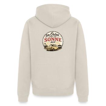 Osten Sonnenaufgang Ossi - Unisex Premium Bio Zip Hoodie - Beige - Hinten - Thijin (182cm)