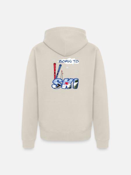 Born to Ski, Wintersport - Unisex Premium Bio Zip Hoodie - Beige