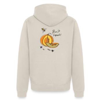 Biologist, Pumpkin, Ants - Unisex Premium Organic Zip Hoodie - beige - Back - Thijin (182cm)
