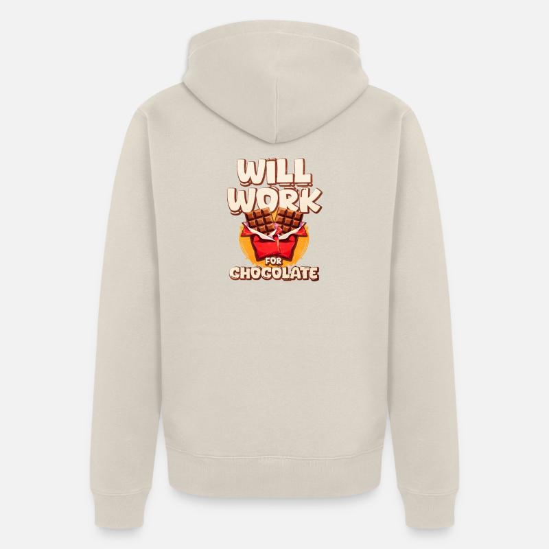Fonctionnera pour l’illustration de chocolat - Veste à capuche bio Premium Unisexe - beige
