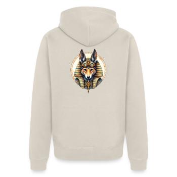 Egyptian Husky Steampunk Style - Unisex Premium Organic Zip Hoodie - beige - Back - Thijin (182cm)