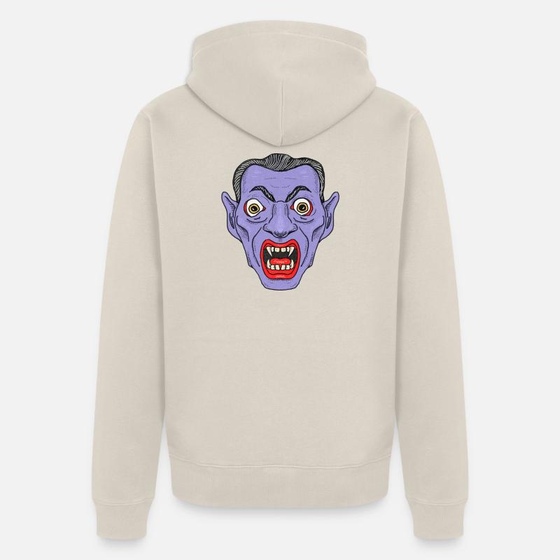 Visage de diable vampire - Veste à capuche bio Premium Unisexe - beige