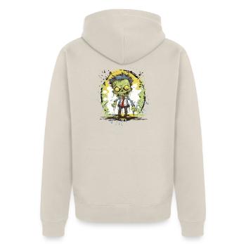 Zombie Comic Splatter - Unisex Premium Bio Zip Hoodie - Beige - Hinten - Thijin (182cm)