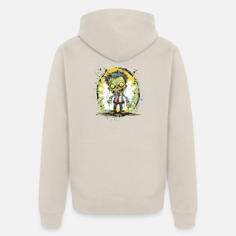 Zombie Comic Splatter - Unisex Premium Bio Zip Hoodie - Beige