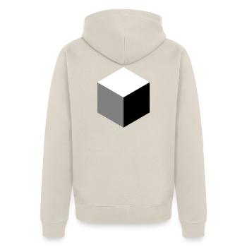Geometric Cube Silhouette - Unisex Premium Organic Zip Hoodie - beige - Back - Thijin (182cm)