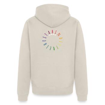 Off to freedom 2026 - Abitur - Matura - Unisex Premium Organic Zip Hoodie - beige - Back - Thijin (182cm)