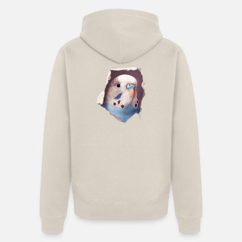 Perruche ondulée - Veste à capuche bio Premium Unisexe - beige