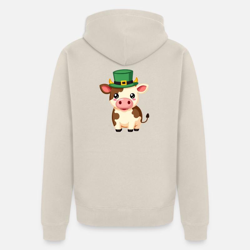 Vache à la Saint-Patrick - Veste à capuche bio Premium Unisexe - beige