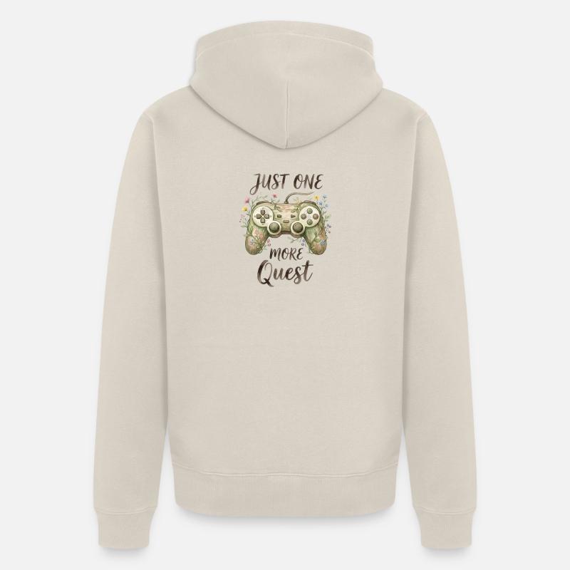 Nur noch eine Quest Botanischer Controller - Unisex Premium Bio Zip Hoodie - Beige