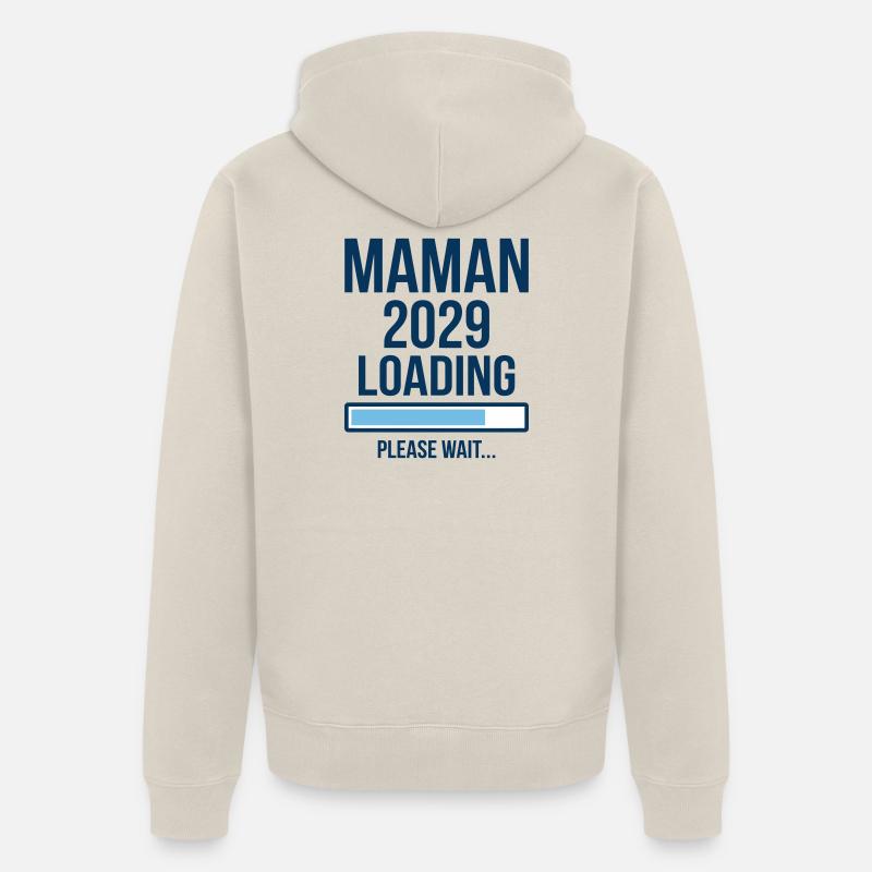 Future Maman 2029 Loading Graphique - Veste à capuche bio Premium Unisexe - beige
