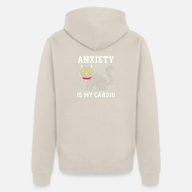 La peur, c’est mon cardio - Veste à capuche bio Premium Unisexe - beige