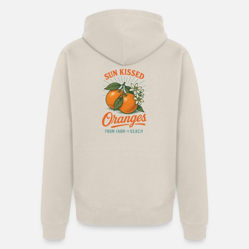 Orange Bronzées Été - Veste à capuche bio Premium Unisexe - beige