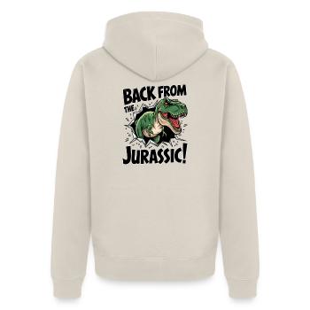 Back from the Jurassic T-Rex - Unisex Premium Organic Zip Hoodie - beige - Back - Thijin (182cm)