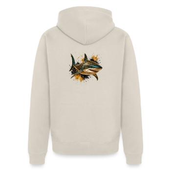 Requin glam léopard - Veste à capuche bio Premium Unisexe - beige - Dos - Thijin (182cm)