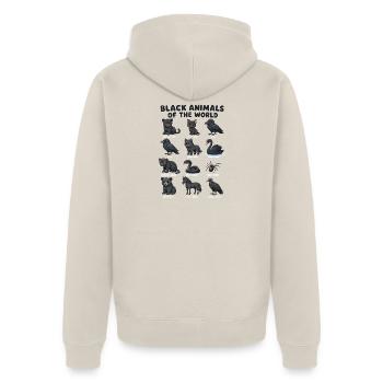 Black animals of the - Unisex Premium Organic Zip Hoodie - beige - Back - Thijin (182cm)
