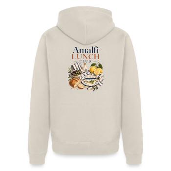 Amalfitain Lunch Club Italie Méditerranée - Veste à capuche bio Premium Unisexe - beige - Dos - Thijin (182cm)