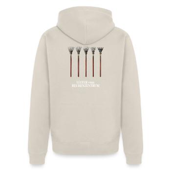 IT Support Glücksrad Service Desk IT Helpdesk Nerd - Unisex Premium Bio Zip Hoodie - Beige - Hinten - Thijin (182cm)