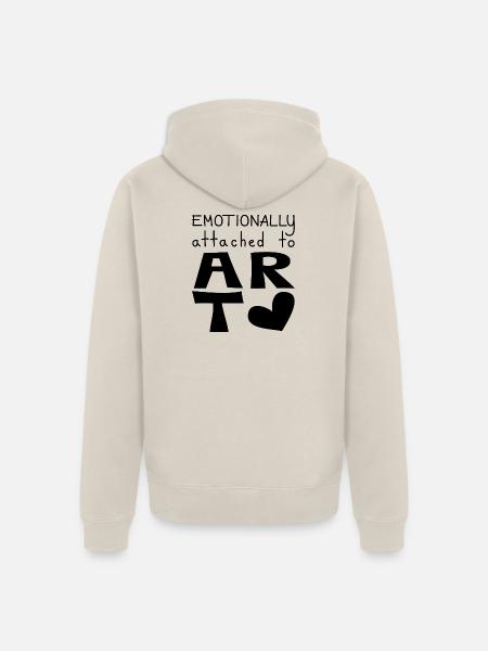 Emotional an Kunst gebunden, schwarz - Unisex Premium Bio Zip Hoodie - Beige
