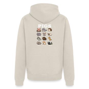 Lustige Tier-spitznamen Für Schweine Niedliche - Unisex Premium Bio Zip Hoodie - Beige - Hinten - Thijin (182cm)