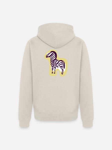 animals_zebra - Unisex Premium Bio Zip Hoodie - Beige