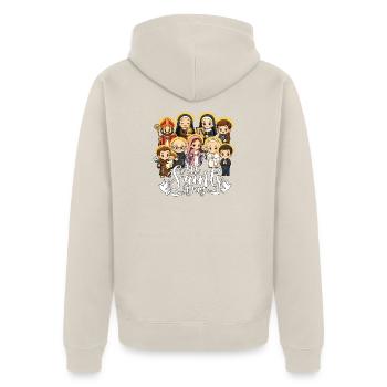 Allerheiligen Katholischer Heiliger Heiliger Tag der Heiligen - Unisex Premium Bio Zip Hoodie - Beige - Hinten - Thijin (182cm)