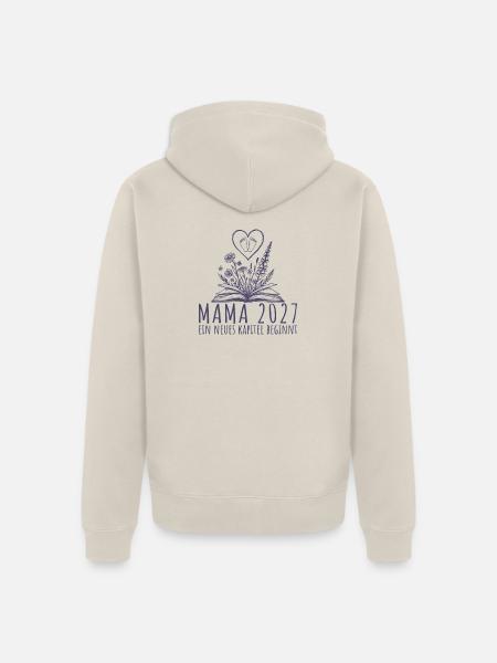 Werdende Mama 2027 Neues Kapitel beginnt - Unisex Premium Bio Zip Hoodie - Beige
