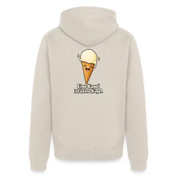 Eine Kugel ist keine Kugel - Unisex Premium Bio Zip Hoodie - Beige - Hinten - Thijin (182cm)