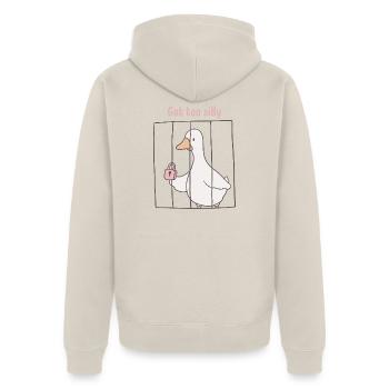Duck Behind Bars wurde zu albern - Unisex Premium Bio Zip Hoodie - Beige - Hinten - Thijin (182cm)