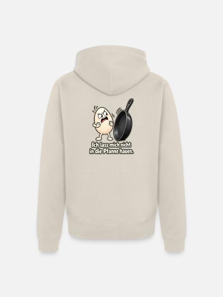 Frühstücksei wehrt sich - Unisex Premium Bio Zip Hoodie - Beige