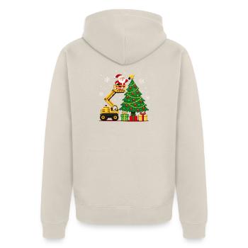 Weihnachtsaufzug schmückt Weihnachtsbaum - Unisex Premium Bio Zip Hoodie - Beige - Hinten - Thijin (182cm)