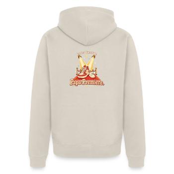 Erster Vatertag Papa-Premiere Neuer Papa - Unisex Premium Bio Zip Hoodie - Beige - Hinten - Thijin (182cm)