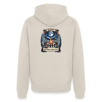 Frohes Weihnachtsfest zur Wintersonnenwende Wicca-Festival - Unisex Premium Bio Zip Hoodie - Beige - Hinten - Thijin (182cm)