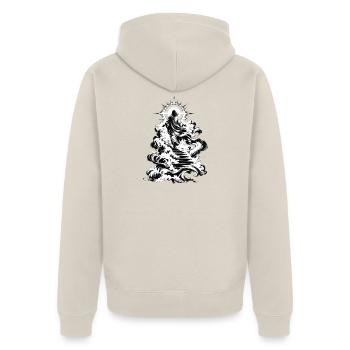 Aufstiegsweg aus Wolken - Unisex Premium Bio Zip Hoodie - Beige - Hinten - Thijin (182cm)