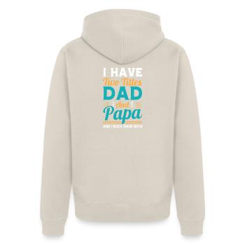 Grandfather Papaw Pop Gramps Granddad Grandpa - Unisex Premium Bio Zip Hoodie - Beige - Hinten - Thijin (182cm)