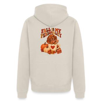 Fall Is My Personality Dachshund Puppy - Unisex Premium Bio Zip Hoodie - Beige - Hinten - Thijin (182cm)