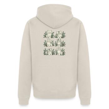 Kätzchennatur - Unisex Premium Bio Zip Hoodie - Beige - Hinten - Thijin (182cm)