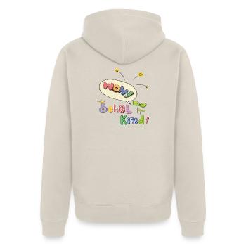 Wow schoolchild - Unisex Premium Organic Zip Hoodie - beige - Back - Thijin (182cm)
