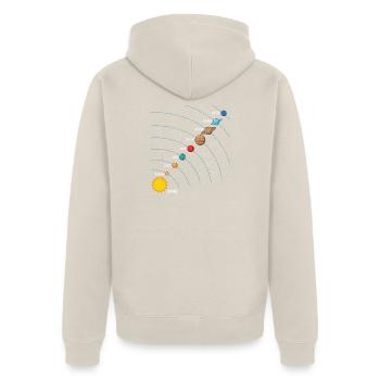 Sonnensystem Planeten Weltraum Astronomie Motiv - Unisex Premium Bio Zip Hoodie - Beige - Hinten - Thijin (182cm)