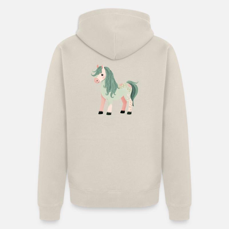 Poney mignon - Veste à capuche bio Premium Unisexe - beige