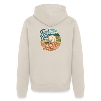 Find Me On The Field - Unisex Premium Bio Zip Hoodie - Beige - Hinten - Thijin (182cm)