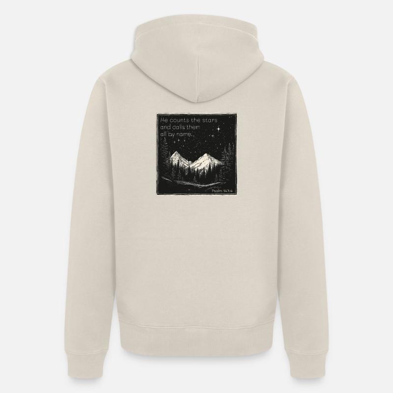 Ciel étoilé chrétien - Veste à capuche bio Premium Unisexe - beige