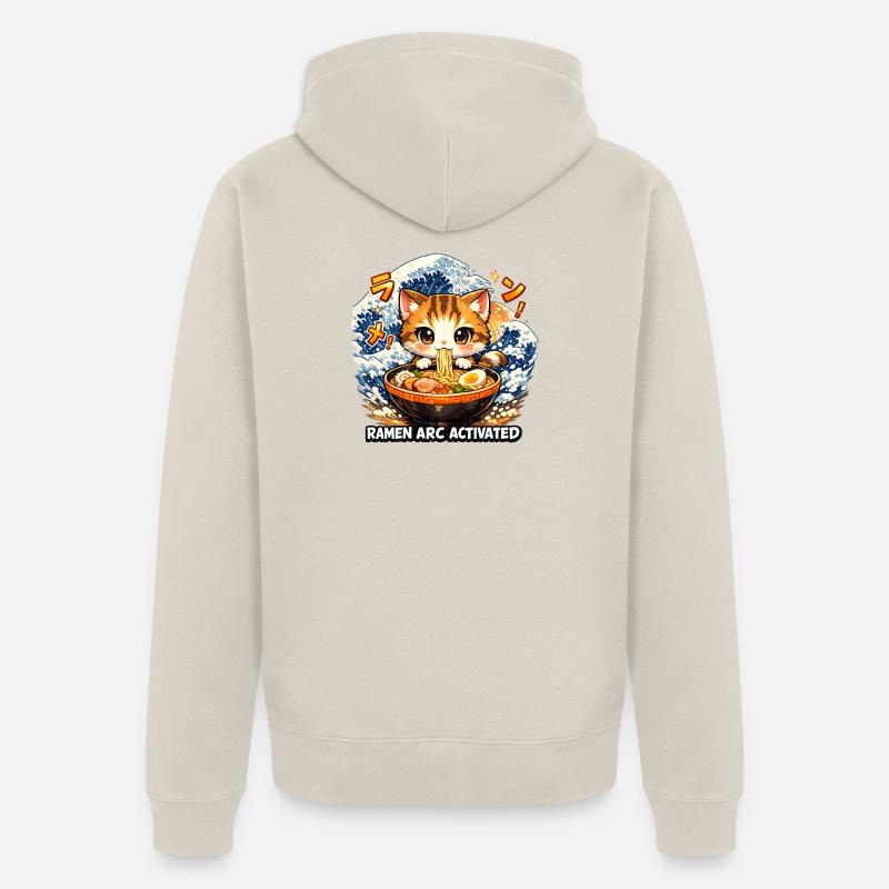 Arc animé ramen activé - Veste à capuche bio Premium Unisexe - beige