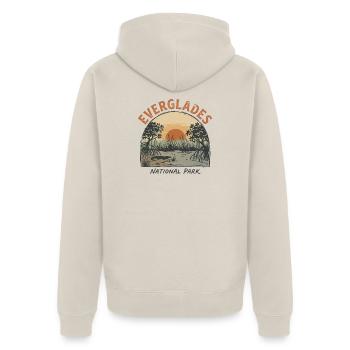 Der Vintage-Everglades-Nationalpark - Unisex Premium Bio Zip Hoodie - Beige - Hinten - Thijin (182cm)
