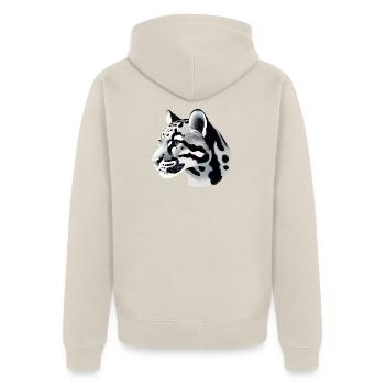 Clouded leopard - Unisex Premium Organic Zip Hoodie - beige - Back - Thijin (182cm)